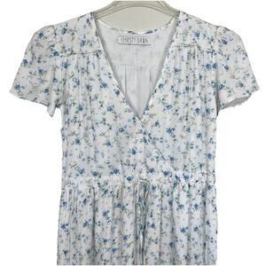 Christy Dawn The Simple Dawn Dress Size M Blue White Floral Midi